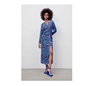Zara floral print dress multicolored